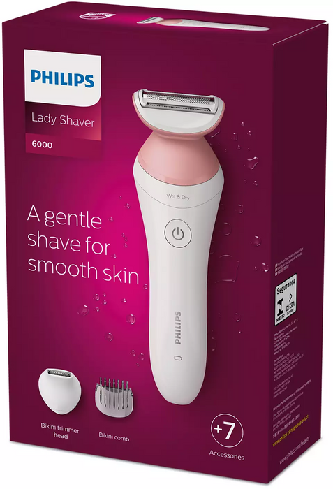 Rasoir rechargeable pour femme, peau sec et humide, Philips Series 6000