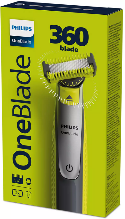 Ensemble de rasoir pour visage et corps, sec et humide, Philips OneBlade 360