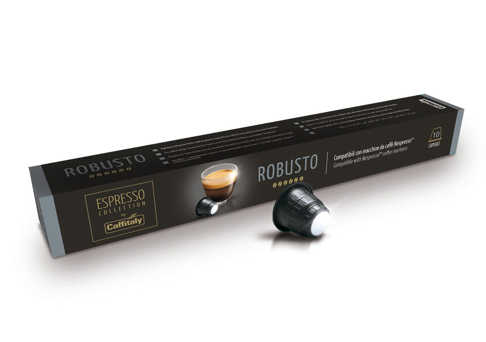 Capsules de café Robusto, compatible Nespresso, Caffitaly (boîte de 10)