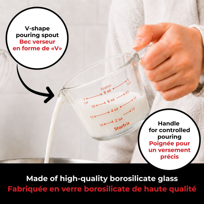Ensemble de 3 tasses à mesurer en borosilicate 250, 500 et 1000 ml, Starfrit