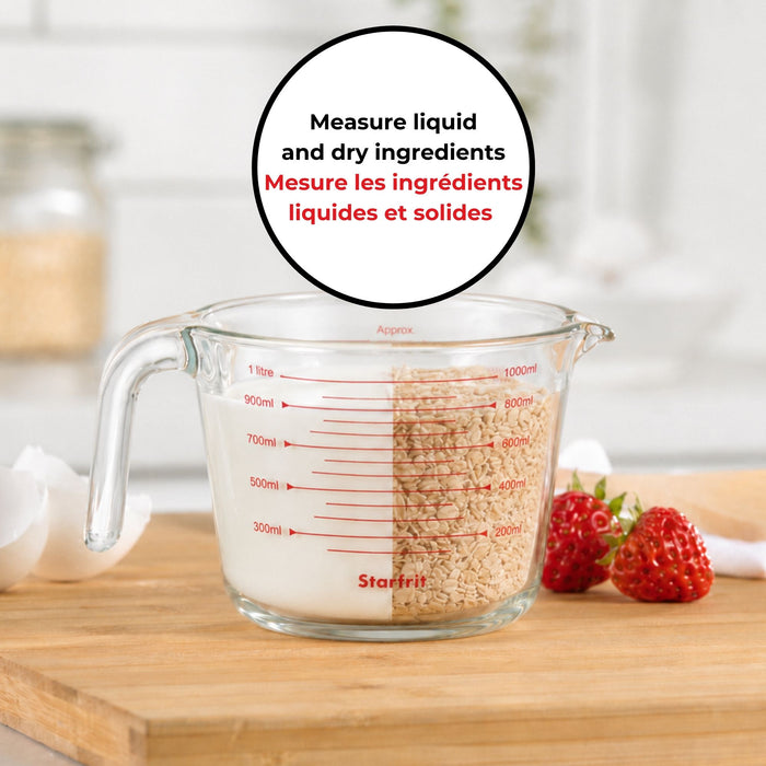Ensemble de 3 tasses à mesurer en borosilicate 250, 500 et 1000 ml, Starfrit