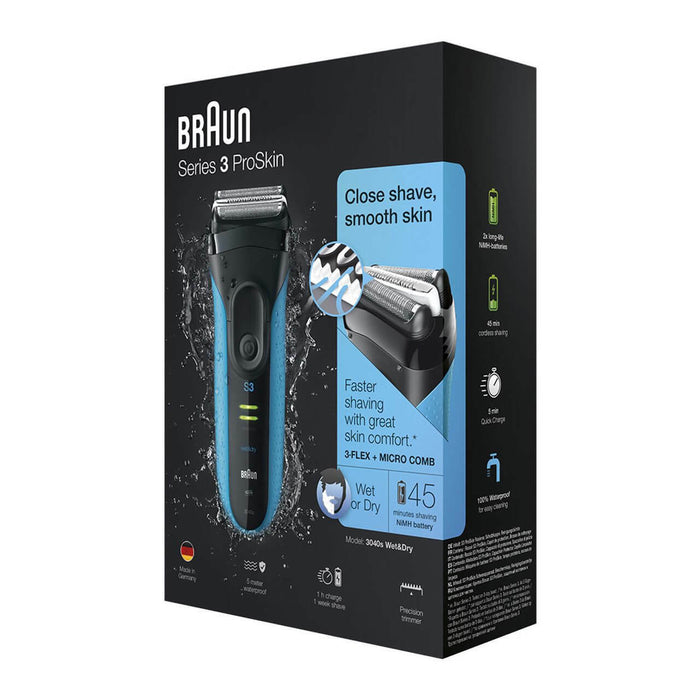 Rasoir rechargeable pour homme, sec et humide, Braun 3040S Series 3