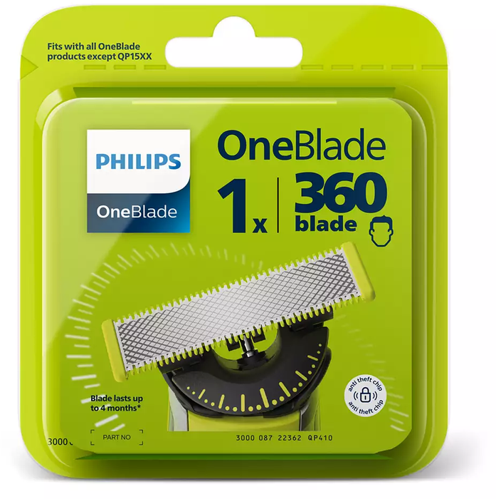 Ensemble de rasoir pour visage et corps, avec lame supplémentaire, sec et humide, Philips OneBlade 360