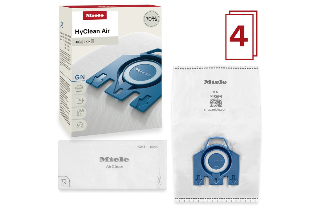 Sacs pour aspirateur Miele, type Gn (paquet de 4 et 2 filtres inclus)