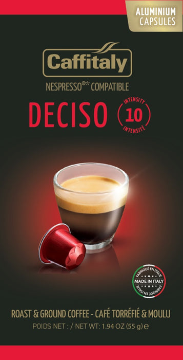 Capsules de café Deciso, compatible Nespresso, Caffitaly (boîte de 10)