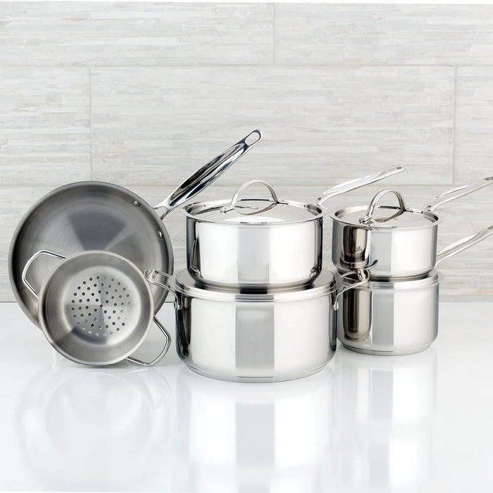 Ensemble de batterie de cuisine, 10 pièces, acier inoxydable, Confederation, Meyer
