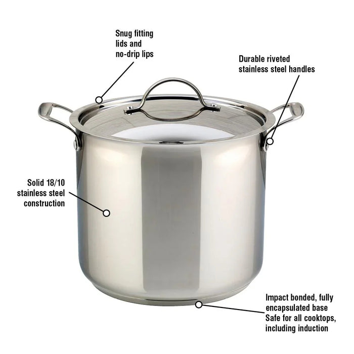 Marmite en acier inoxydable avec couvercle, 14 litres, Confederation, Meyer