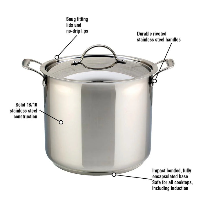Marmite en acier inoxydable avec couvercle, 14 litres, Confederation, Meyer