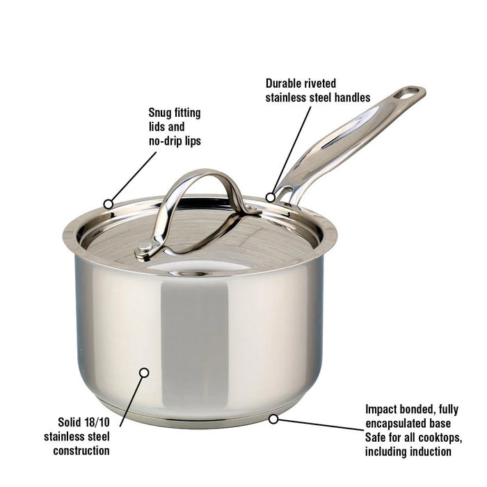 Casserole en acier inoxydable avec couvercle, 1.5 litres, Confederation, Meyer