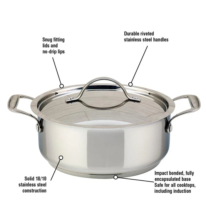 Cocotte en acier inoxydable avec couvercle, 3 litres, Confederation, Meyer