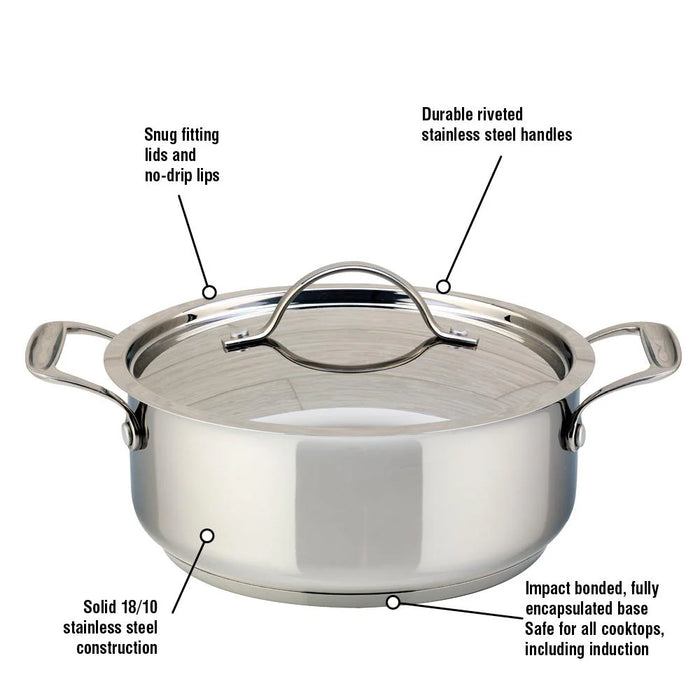 Cocotte en acier inoxydable avec couvercle, 3 litres, Confederation, Meyer
