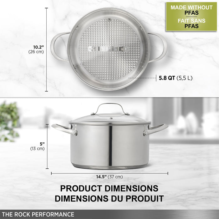 Marmite avec couvercle, 5.5L, acier inoxydable, Starfrit