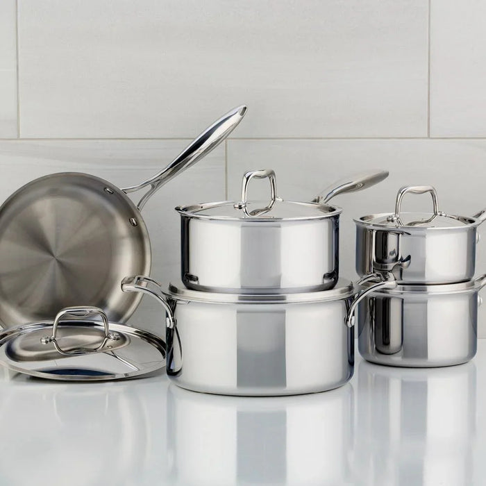Ensemble de batterie de cuisine, 10 pièces, acier inoxydable, 3 plies, SuperSteel, Meyer