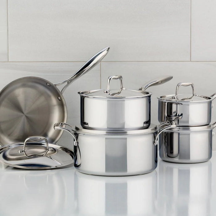 Ensemble de batterie de cuisine, 10 pièces, acier inoxydable, 3 plies, SuperSteel, Meyer