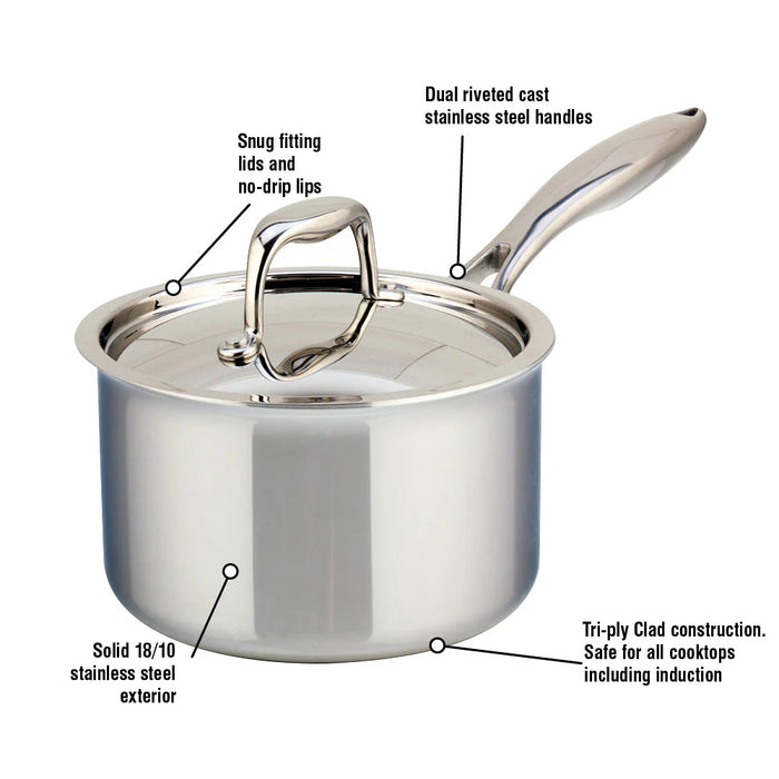 Casserole en acier inoxydable, 3 plies avec couvercle, 2 litres, SuperSteel, Meyer