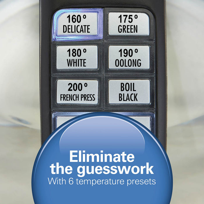 Bouilloire en verre 1.7L, température variables, Hamilton Beach