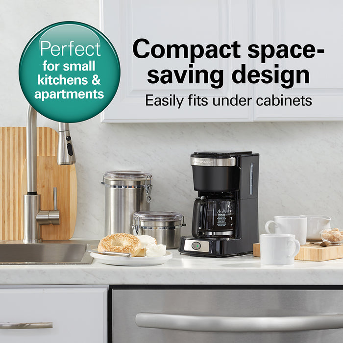 Cafetière filtre compacte, noire, 5 tasses, Hamilton Beach