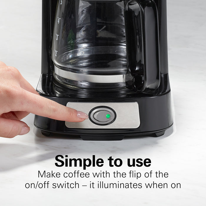 Cafetière filtre compacte, noire, 5 tasses, Hamilton Beach