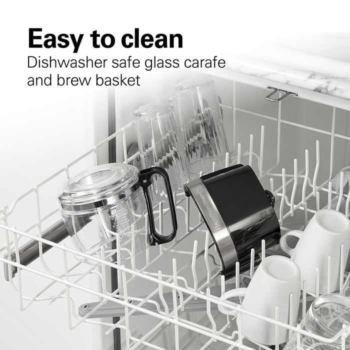 Cafetière filtre compacte, noire, 5 tasses, Hamilton Beach