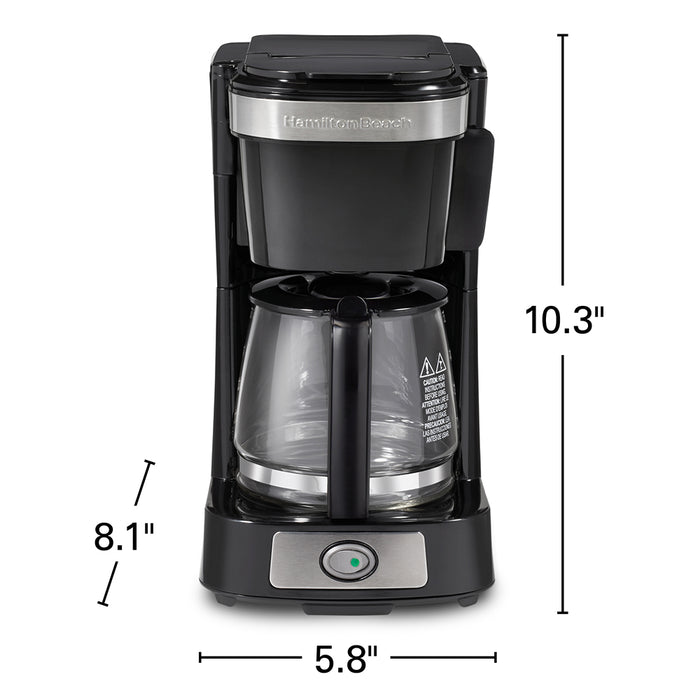 Cafetière filtre compacte, noire, 5 tasses, Hamilton Beach