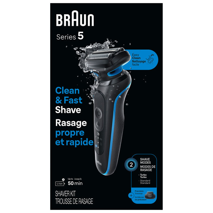 Rasoir rechargeable pour homme, sec et humide, Braun 5118S Series 5