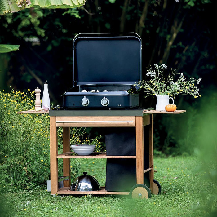 Plancha 2 feux ENOSign, fonte émaillée, bleu marine, ENO