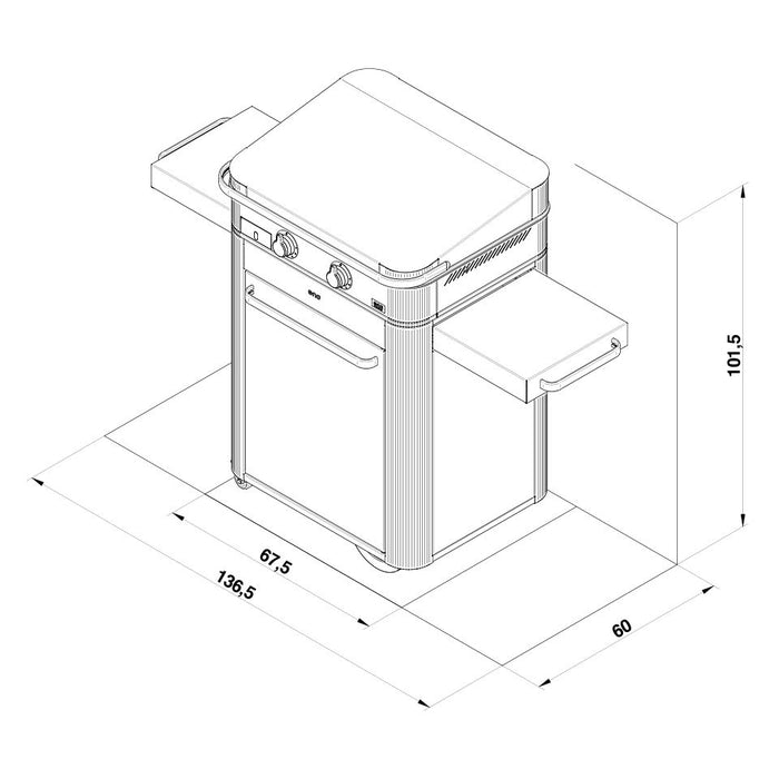 Chariot ENOSign 65, acier inoxydable et noir, ENO