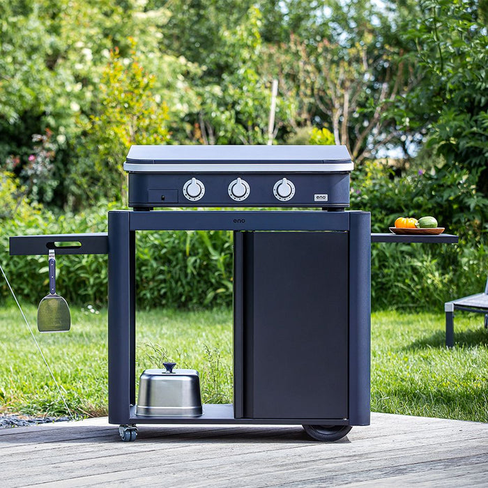 Plancha 3 feux ENOSign, fonte émaillée, bleu marine, ENO