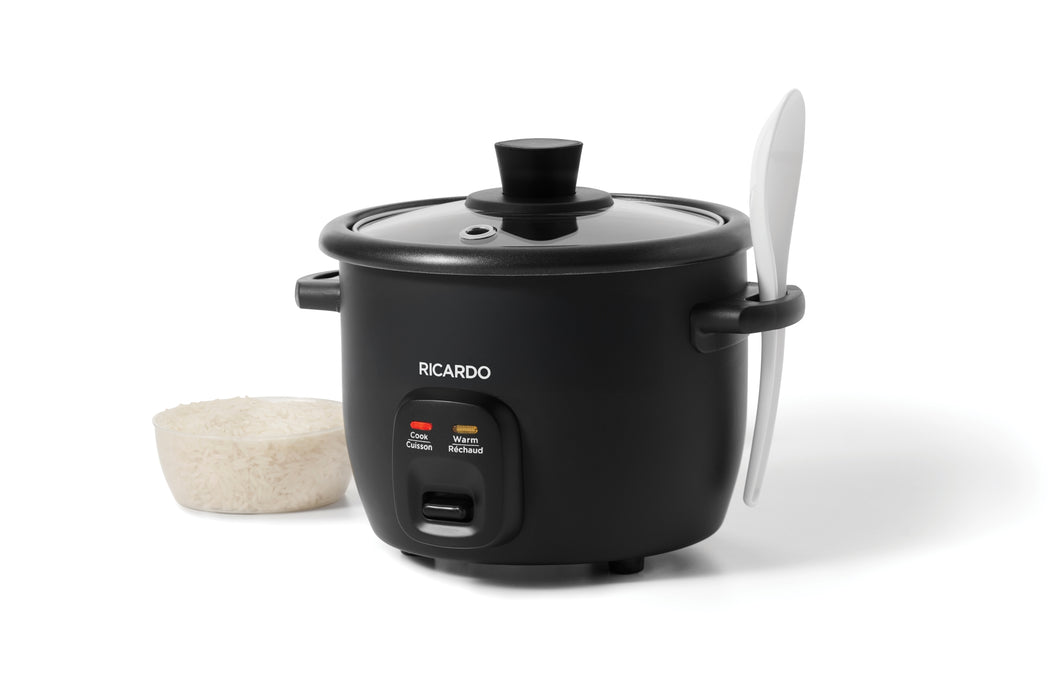 Petit cuiseur à riz, 4 tasses, noir, Ricardo