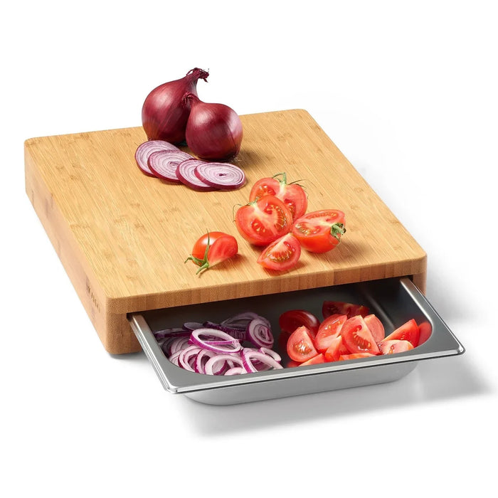 Planche à découper avec bac en inox intégré, Ricardo