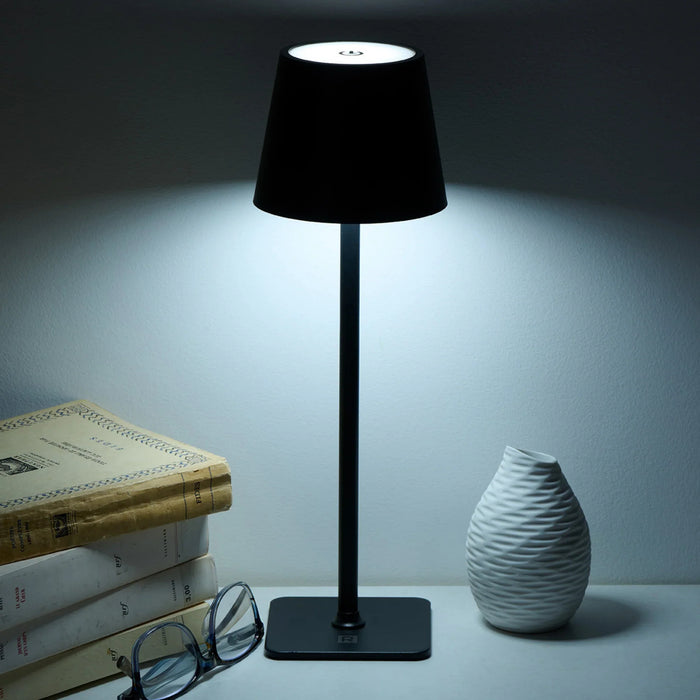 Lampe de table DEL rechargeable, noir, Ricardo