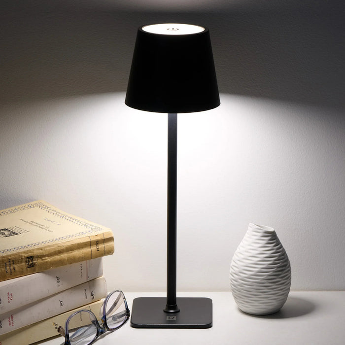 Lampe de table DEL rechargeable, noir, Ricardo