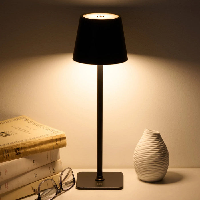 Lampe de table DEL rechargeable, noir, Ricardo