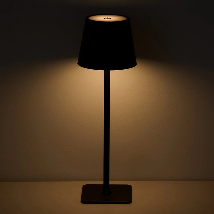 Lampe de table DEL rechargeable, noir, Ricardo
