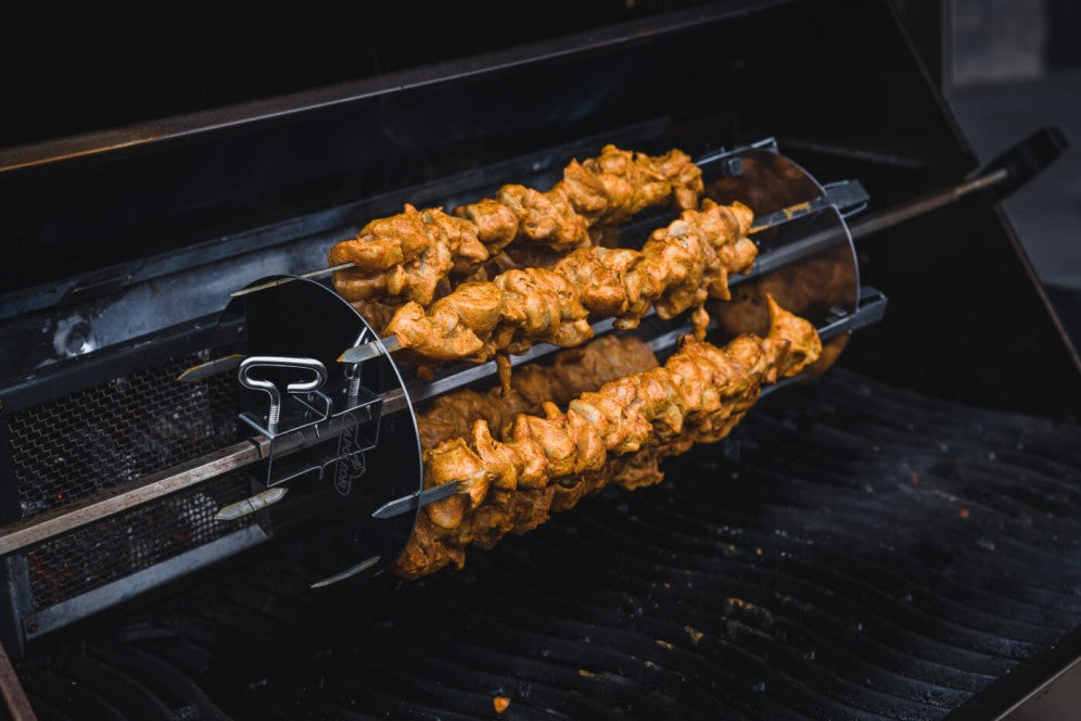 Ensemble de 6 brochettes rotatives de luxe pour rôtissoire, Napoléon