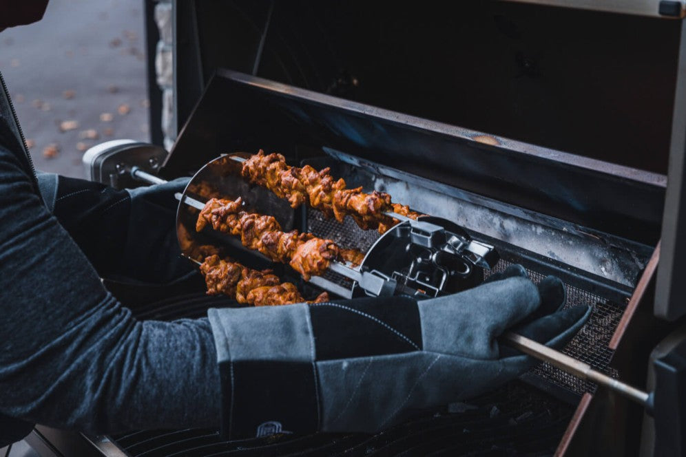 Ensemble de 6 brochettes rotatives de luxe pour rôtissoire, Napoléon