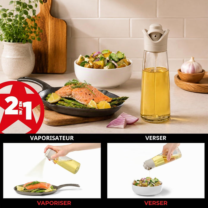 Bouteille d'huile et vaporisateur 2-en-1, 340 ml, Starfrit