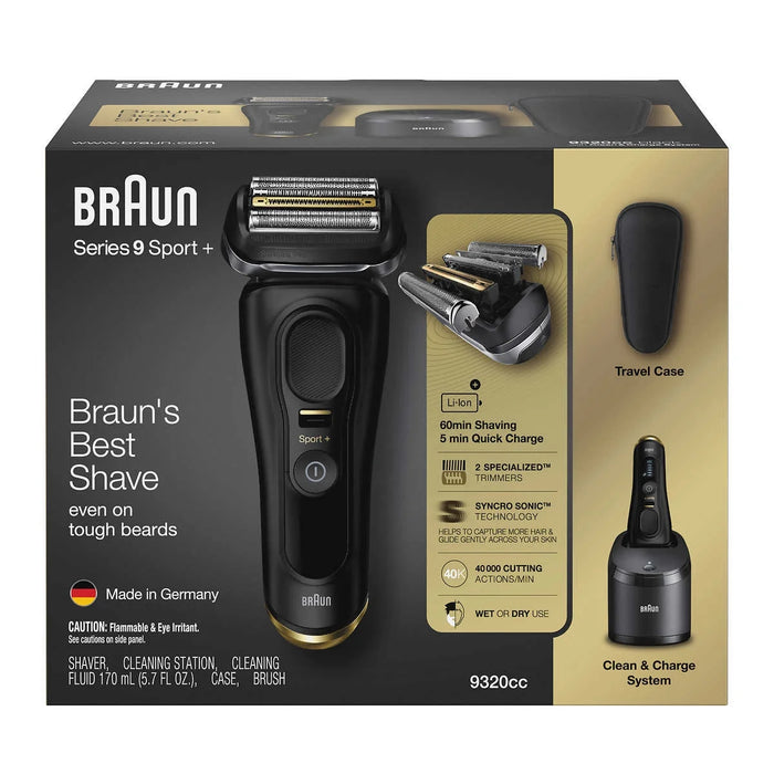 Rasoir rechargeable pour homme, sec et humide, Braun Series 9 Sport+ 9320CC