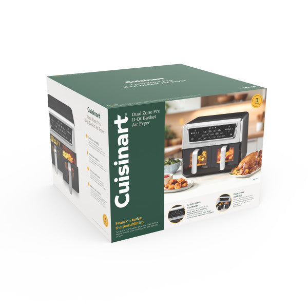 Friteuse à air, noire, 2 compartiments, 11 litres, Cuisinart