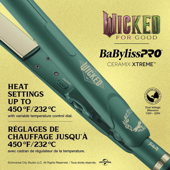 Fer plat 1 po., vert, Ceramix Xtreme Wicked: For Good, Babyliss Pro