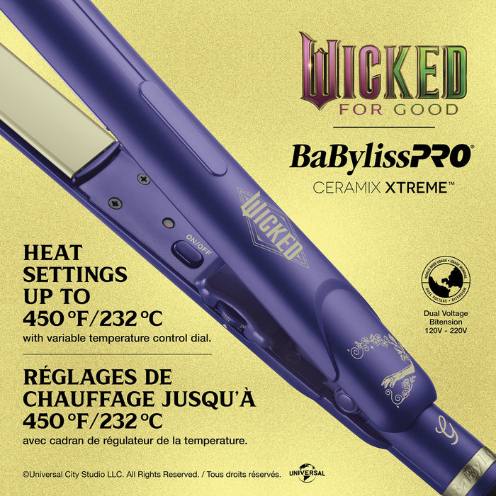Fer plat 1 po., violet, Ceramix Xtreme Wicked: For Good, Babyliss Pro