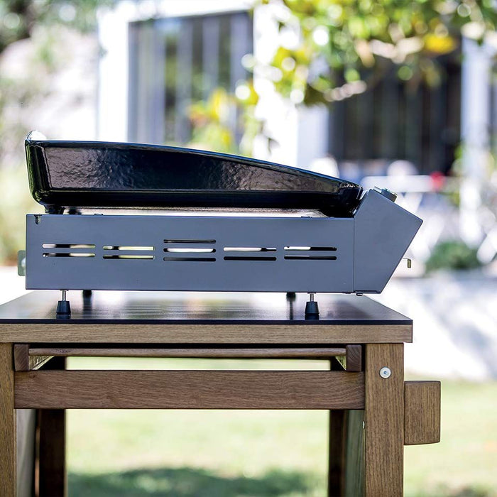 Plancha 1 feux Bergerac, fonte émaillée, gris cargo, ENO