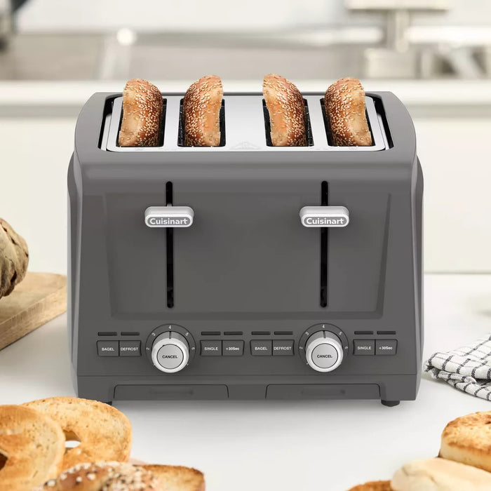 Grille-pain à fentes larges, 4 tranches, gris, Cuisinart
