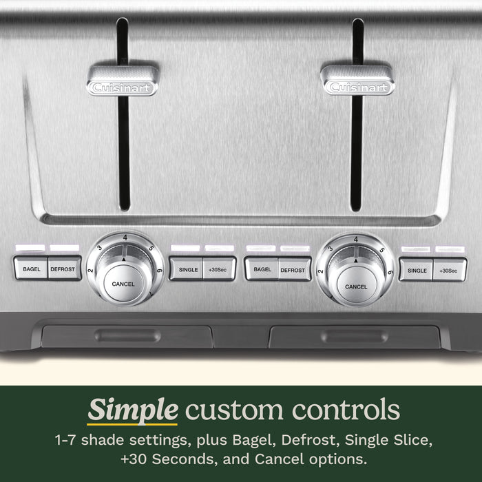 Grille-pain à fentes larges, 4 tranches, acier inoxydable, Cuisinart