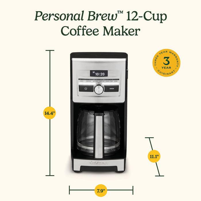 Cafetière filtre 12 tasses, programmable, acier inoxydable, Personal Brew, Cusinart