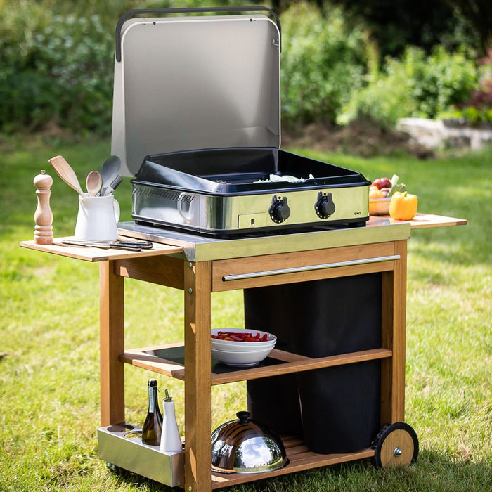 Plancha 2 feux ENOSign, fonte émaillée, acier inoxydable, ENO