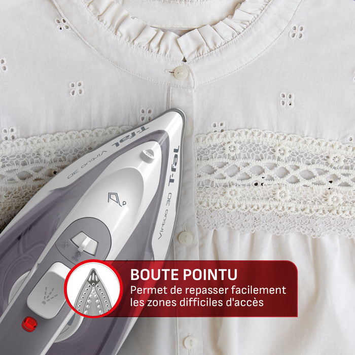 Fer à repasser à vapeur, cordon rétractable, T-fal Virtuo 30