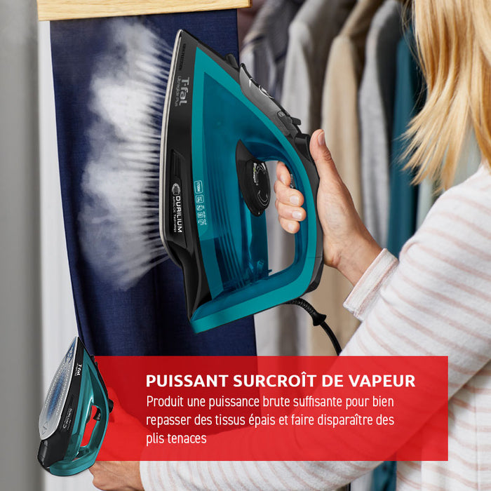 Fer à repasser à vapeur, turquoise, T-fal Ultraglide Plus
