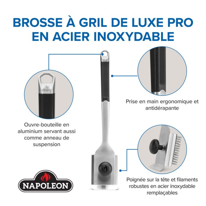 Brosse à BBQ de luxe, acier inoxydable, Napoléon