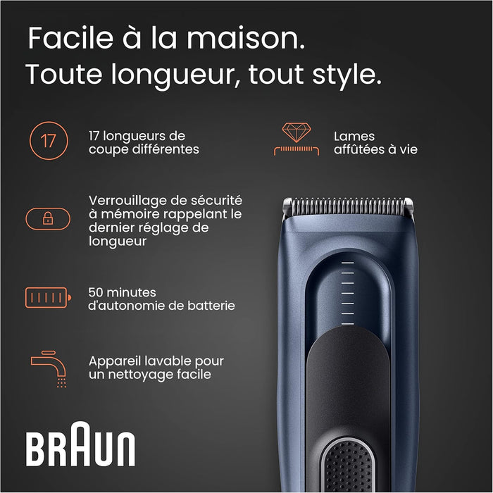 Tondeuse à cheveux, sans fil, Series 5, Braun